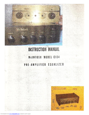 MCINTOSH C104 Instruction Manual