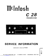 MCINTOSH C28 - LATER Manual