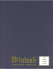 MCINTOSH CR10 Owner's Manual