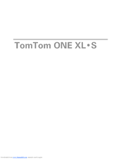 TomTom ONE XL 1st Edition User Manual