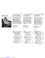 BRITAX DUO PLUS User Instructions