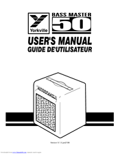 Yorkville BASS MASTER 50 Manual