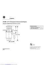 GE Disposall GFC320V Dimensional Information
