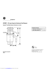 GE Disposall GFC525T Dimensional Information