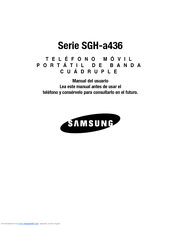 Samsung A436 - SGH Cell Phone 3 MB Manual Del Usuario