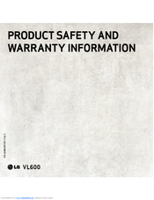 LG VL600 Product Safety Information