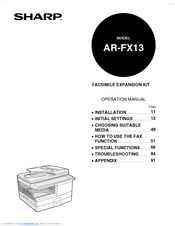 Sharp ARFX13 - Fax Interface Card Operation Manual