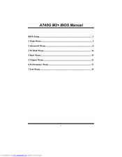 Biostar A740G M2 PLUS SE - BIOS Bios Setup Manual