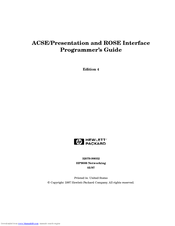 HP ACSE/Presentation and ROSE Interface Programmer's Manual