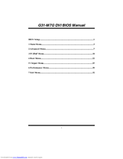 Biostar G31-M7G DVI Bios Setup Manual