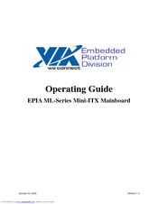VIA Technologies EPIAML8000A -  C3 DDR266 6CH Dolby 5.1 Operating Manual