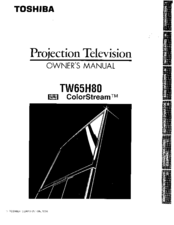 Toshiba ColorStream TW65H80 Owner's Manual
