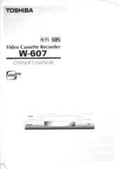 Toshiba W607 Owner's Manual