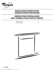 Whirlpool Gold GU3200XTXY Installation Instructions Manual