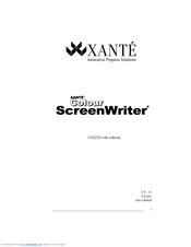 Xante ScreenWriter Colour ScreenWriter User Manual
