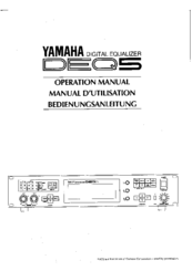 Yamaha DEQ5E Operation Manual