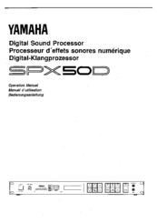 Yamaha SPX50D Operation Manual