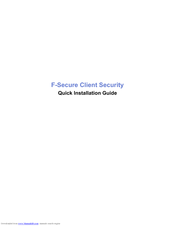 F-SECURE CLIENT SECURITY 9.00 - QUICK Quick Installation Manual