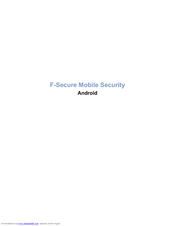 F-SECURE MOBILE SECURITY 6 FOR ANDROID Manual