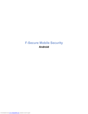 F-SECURE Mobile Security Android Manual