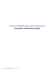 F-SECURE MOBILE SECURITY FOR BUSINESS - Administrator's Manual