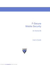 F-SECURE MOBILE SECURITY FOR SERIES 80 User Manual