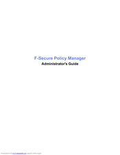 F-Secure POLICY MANAGER 9.0 Administrator's Manual