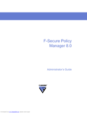 F-Secure POLICY MANAGER 8.0 Administrator's Manual
