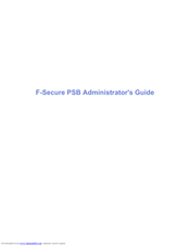 F-Secure PSB - ADMINISTRATORS GUIDE Manual