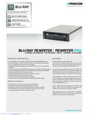 FREECOM BLU-RAY REWRITER PRO Datasheet
