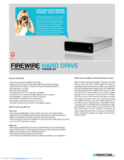 FREECOM FIREWIRE HARD DRIVE Datasheet