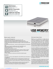 FREECOM USB MEMORY Datasheet