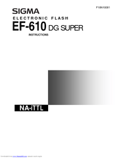 SIGMA EF-610 - NA-ITTL Instructions Manual
