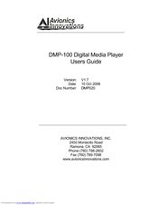 Avionics Innovations DMP-100 - Digital Player User Manual