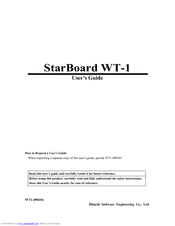 Hitachi StarBoard WT-1 User Manual