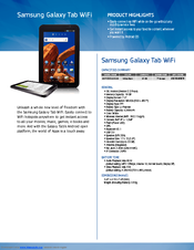 Samsung GT-P1010CWAXAR Brochure & Specs