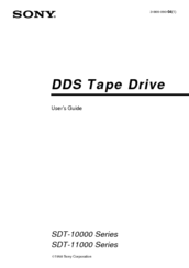 Sony SDT 11000 - DDS Tape Drive User Manual