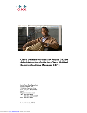 Cisco 7925G - Unified Wireless IP Phone VoIP Administration Manual