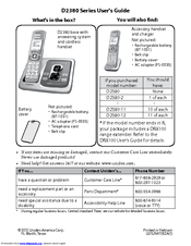 Uniden D2380-10 D2380-11 User Manual