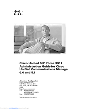 Cisco CP-3911 - Unified SIP Phone 3911 VoIP Administration Manual