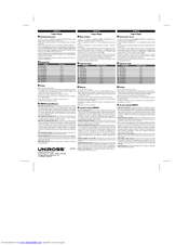UNIROSS COMPACT CHARGER Operating Instructions