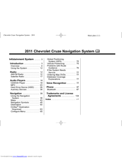 CHEVROLET 2011 Cruze Owner's Manual