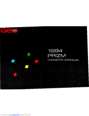 CHEVROLET PRIZM 1994 Owner's Manual