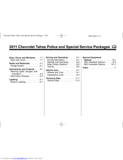 CHEVROLET TAHOE POLICE - 2011 Manual