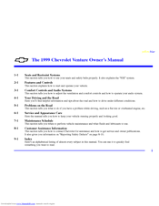 CHEVROLET VENTURE 1999 Owner's Manual