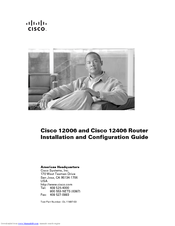 Cisco 12406 series Installation And Configuration Manual