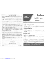 Symphonic ST191F Owner's Manual