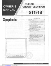 Symphonic ST191B Owner's Manual