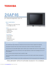 Toshiba 24AF46 Specifications