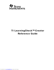 Texas Instruments LearningCheck Creator Reference Manual